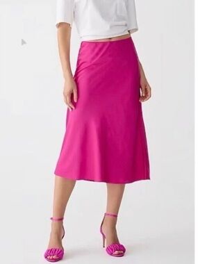 J. Crew Gwyneth Satin Midi Skirt